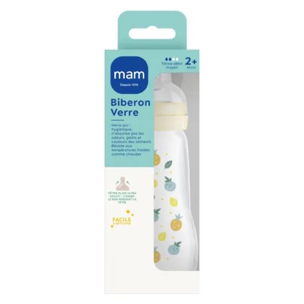 MAM Biberon Verre +2m Fruits 260ml