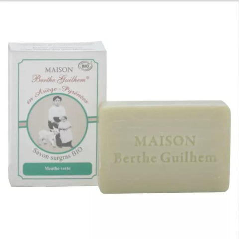 Maison Berthe Guilhem Organic Spearmint Essential Oil and Green Clay Soap 100g