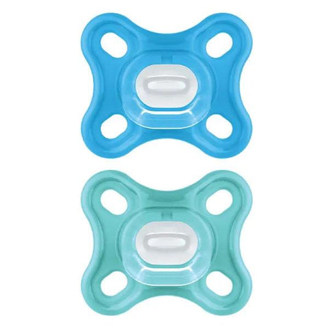 Mam Comfort Sucette Physiologique 0-2 mois Coloris Bleu - Lot de 2 + Boîte de Stérilisation