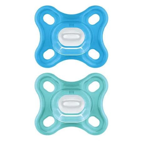 Mam Comfort Sucette Physiologique 0-2 mois Coloris Bleu - Lot de 2 + Boîte de Stérilisation