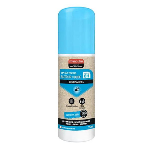Manouka Tissu/Moustiquaires Autour De Bebe Spray répulsif 75ml