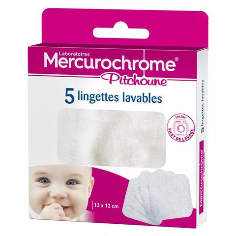 Mercurochrome Hygiene and Care Reusable Wipe 5 units + Washing Net
