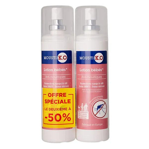 Mousti K.O Lotion anti-moustiques bébé dès 6 mois et femmes enceintes (100 ml, lot de 2)