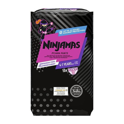 Pampers Ninjamas culottes pyjama 4-7 ans rose taille 7 (10 unités)