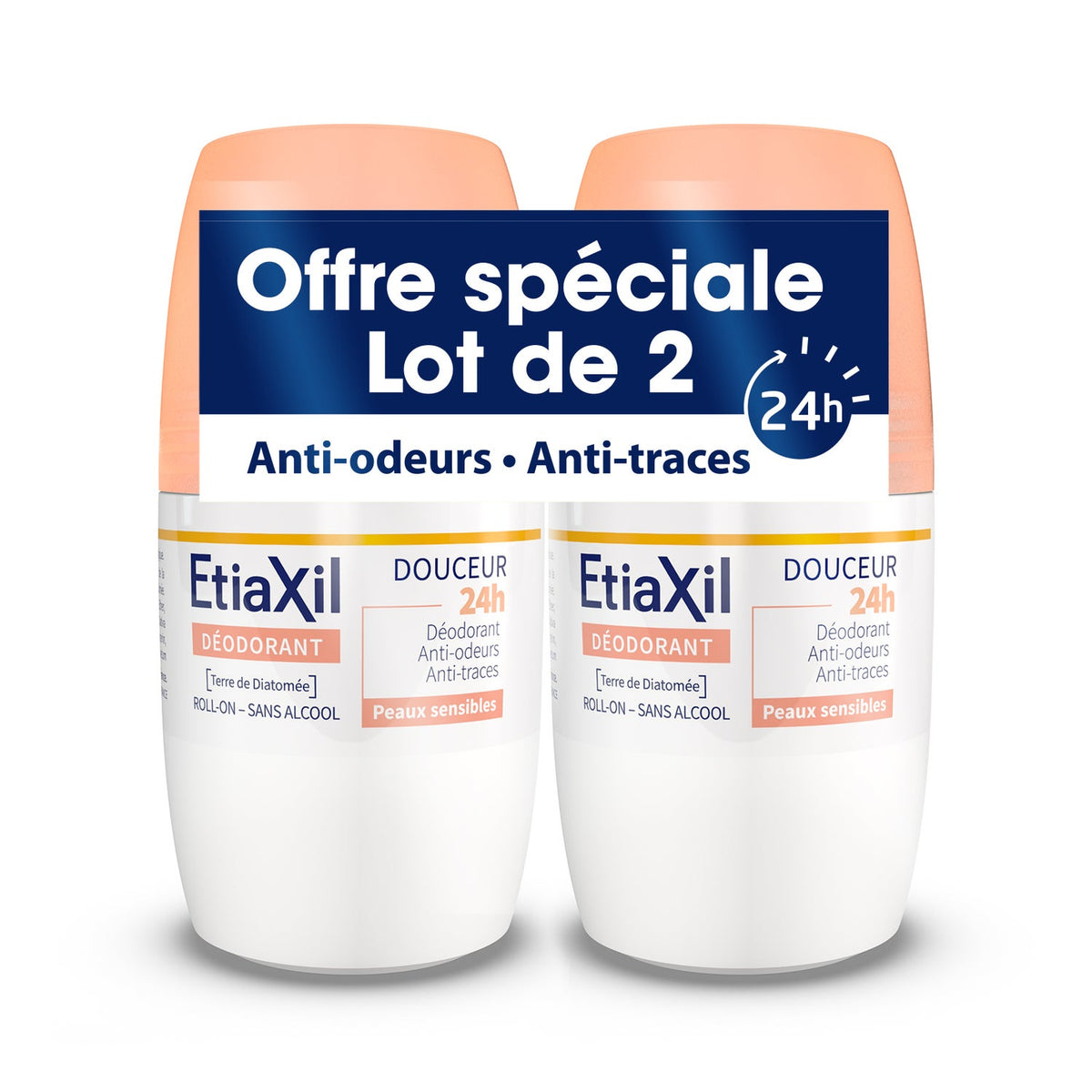 Etiaxil Déodorant Douceur 24h Roll-On 2x50ml