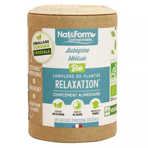 Nat & Form Eco-friendly Hawthorn Lemon Balm Organic 120 capsules