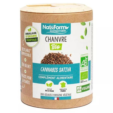 Nat & Form Eco-friendly Organic Hemp 200 vegetable capsules