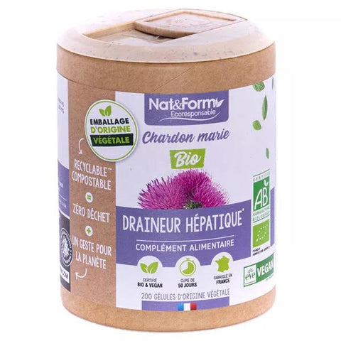 Nat & Form Eco-friendly Organic Milk Thistle 200 capsules