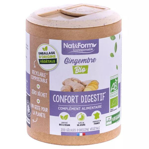 Nat & Form Eco-friendly Organic Ginger 200 capsules