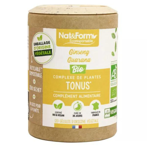 Nat & Form Ecoresponsible Organic Ginseng Guarana 120 capsules