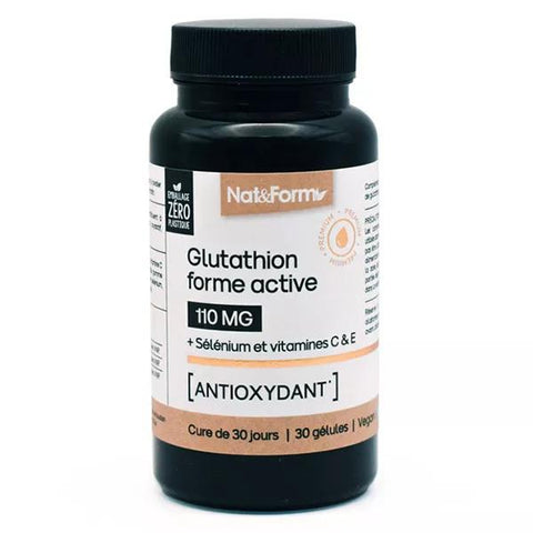 Nat & Form Glutathione Active Form + Selenium and Vitamins C & E Antioxidant 30 capsules