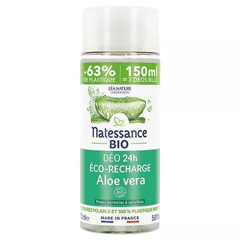 Natessance Déodorant Bio Déodorant 24h Aloe Vera Eco-Recharge 150ml