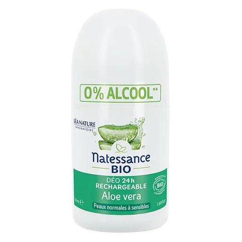 Natessance Déodorant Bio Rechargeable 24h Aloe Vera Roll-On 50ml