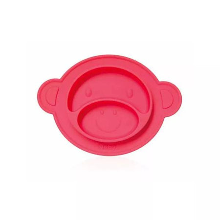 Nuby Assiette anti-dérapante silicone singe bleue +9m