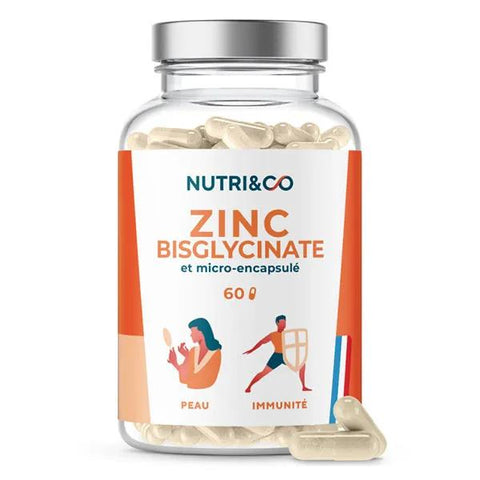 Nutri&Co Zinc Bisglycinate & Sélénium Peau et Immunité 60 gélules Vegan