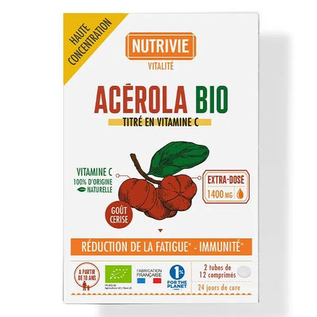 Nutrivie Acerola BIO - 2 tubes de 12 comprimés
