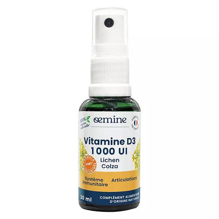 Oemine Vitamine D3 1000 UI Lichen et Colza Système Immunitaire et Articulations 30ml
