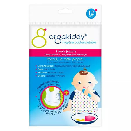 Orgakiddy Hygiène Pocket Bavoir Jetable (12 unités)