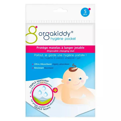 Orgakiddy Hygiene Pocket Disposable Changing Mat Protectors White 5 units