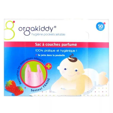 Orgakiddy Hygiene Scented Strawberry Diaper Bags 50 Units