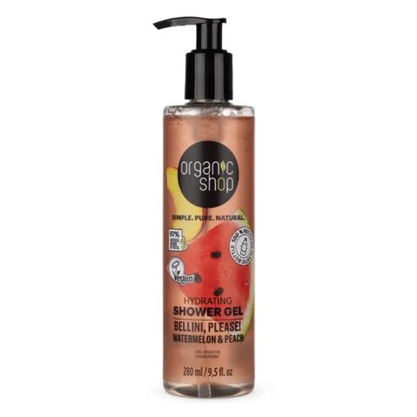 Organic Shop Gel Douche hydratant Bellini Please - Pastèque et Pêche - 280 ml