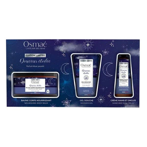 Osmae Starlit Softness Set (body balm, hand cream, 100ml shower gel)