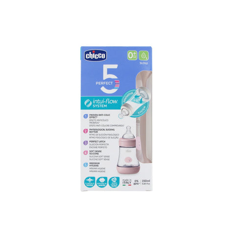 Chicco Perfect 5 biberon 0M+ 150 ml silicone rose