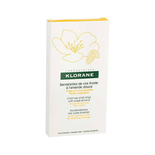 Klorane Cire Froide À L'Amande Douce Visage Et Zones Sensibles 6 Bandelettes