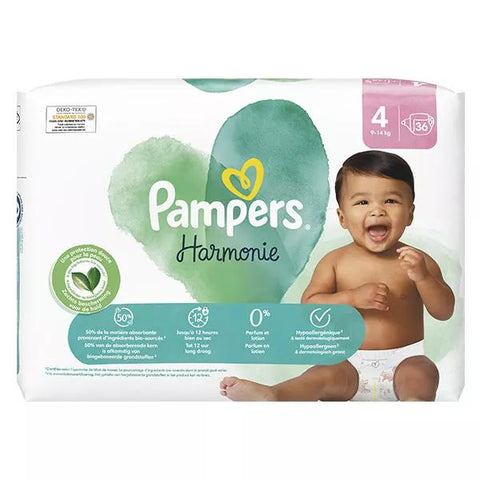 Pampers Harmonie Diapers Size 4 36 Diapers 9kg - 14kg Gentle Skin Protection