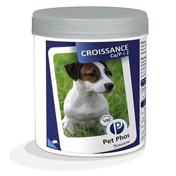 Pet Phos Croissance CA/P = 2 - Chiots en croissance et femelles gestantes ou allaitantes nourris avec une ration ménagère - 100 unités