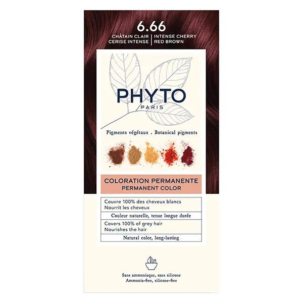 Phyto Coloration 6.66 Chatain Clair Cerise Intense - Kit Coloration Permanente