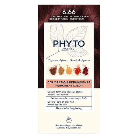 Phyto Coloration 6.66 Chatain Clair Cerise Intense - Kit Coloration Permanente