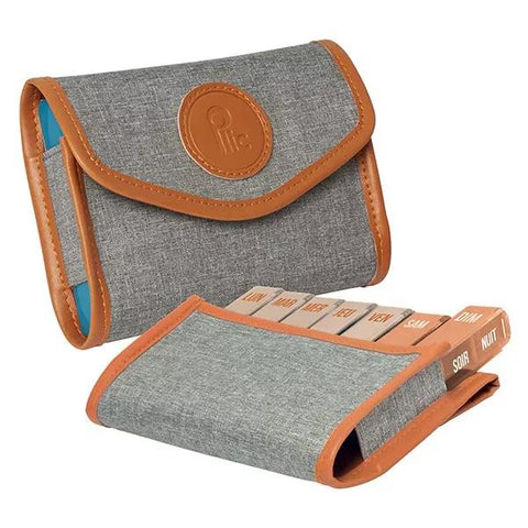 Plic Care Slim Weekly Pill Organizer Grey Fabric