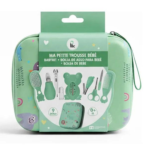 Plic Trousse de soin complète pour bébé - 9 accessoires - Vert