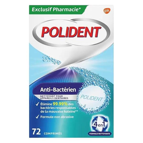 Polident Nettoyant Anti-Bactérien 72 comprimés