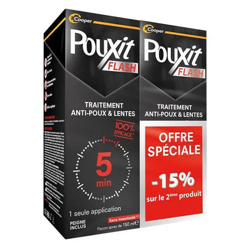 Pouxit Lotion Spray Anti-poux 100% Efficace lot 2 x 150ml