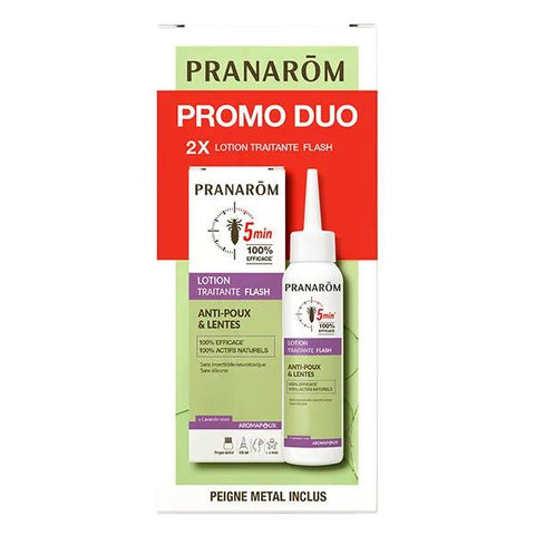 Pranarom Aromapoux Flash Anti-Lice & Nits Treatment Lotion - 2x100 ml twin pack