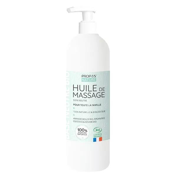 Propos'Nature Cosmétique Huile de Soin Massage Neutre Bio (500 ml)
