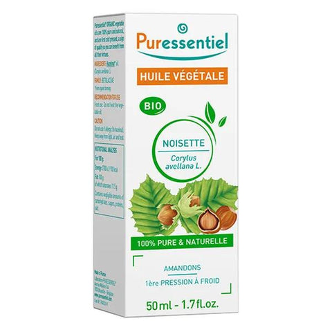 Puressentiel Huiles Végétales 100% Bio Huile Végétale Bio Noisette (50 ml)