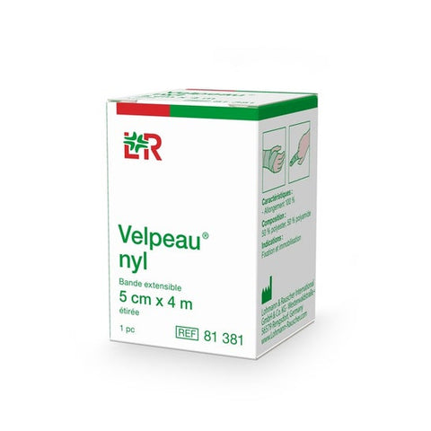 L&R Velpeau nylon elastic bandage 4m x 7cm, cellophane wrapped
