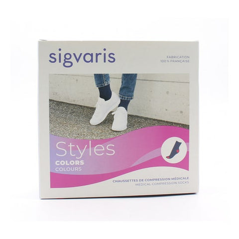 Sigvaris Styles Colors Chaussette 2 Femme Marin Framboise TSL 1 paire