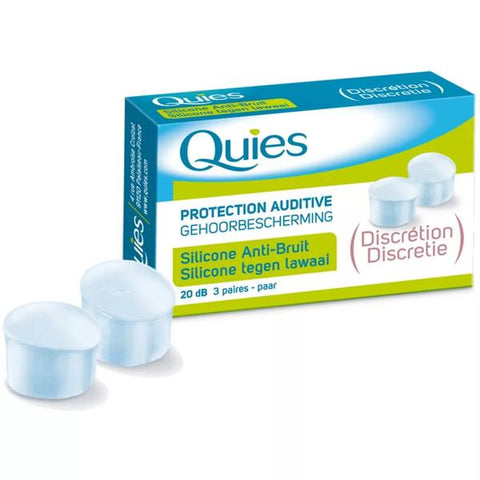 Quies Silicone Noise-Cancelling Ear Plugs Discreet 3 pairs