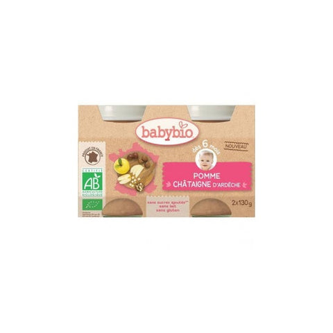 Babybio Petits Pots dès 6 mois Pomme Châtaigne (2x130 g)
