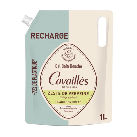 Cavaillès Gel Bain Douche Zeste de Verveine Éco-Recharge 1000 ml