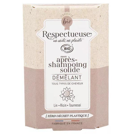 Respectueuse Mon Après-Shampoing Solide Démêlant Bio 40g