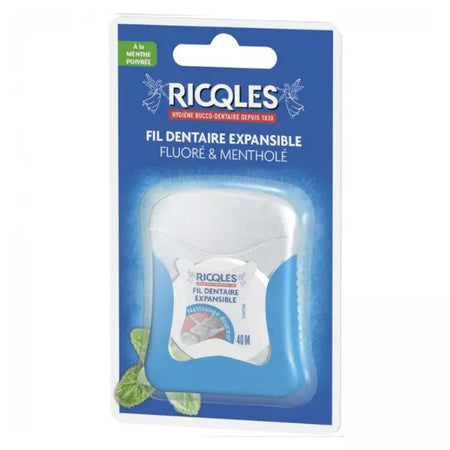 Ricqles Fil Dentaire Expansible Fluoré et Mentholé (40 m)