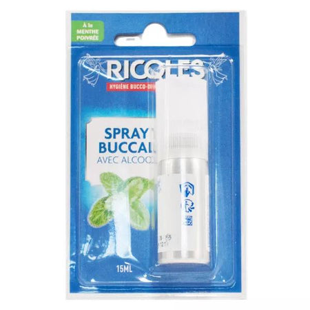Ricqles Spray Buccal Menthe Poivrée avec Alcool (15 ml)