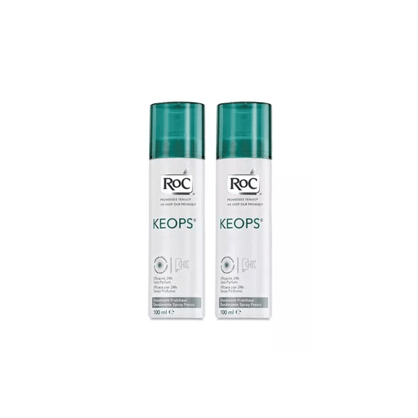 Keops Déodorant Spray Fraîcheur 48h Lot de 2 x 100ml