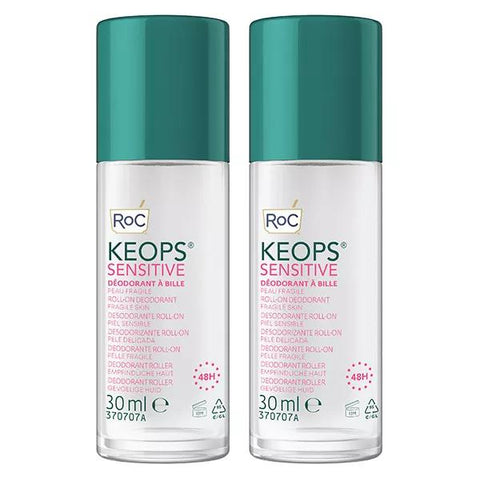 Keops Roll-On Deodorant for Sensitive Skin - Pack of 2 x 30ml