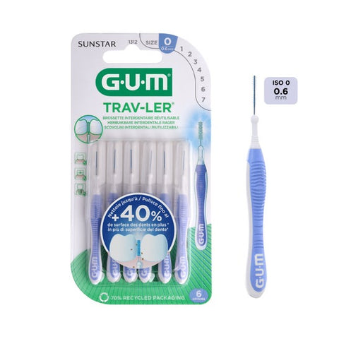 GUM Proxabrush Trav-ler interdental brush 0.6 mm (4 pieces)